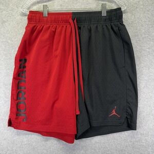 Jordan Breakfast Club Shorts Mens XL Red Black 7in Colorblock Mesh Basketball